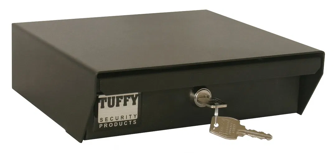 289-101-01 – TUFFY SEC Gun Case, For Firearm 9 Inch Length x 10 Inch Width x 3 Inch Height Black Powder Coated Steel ...